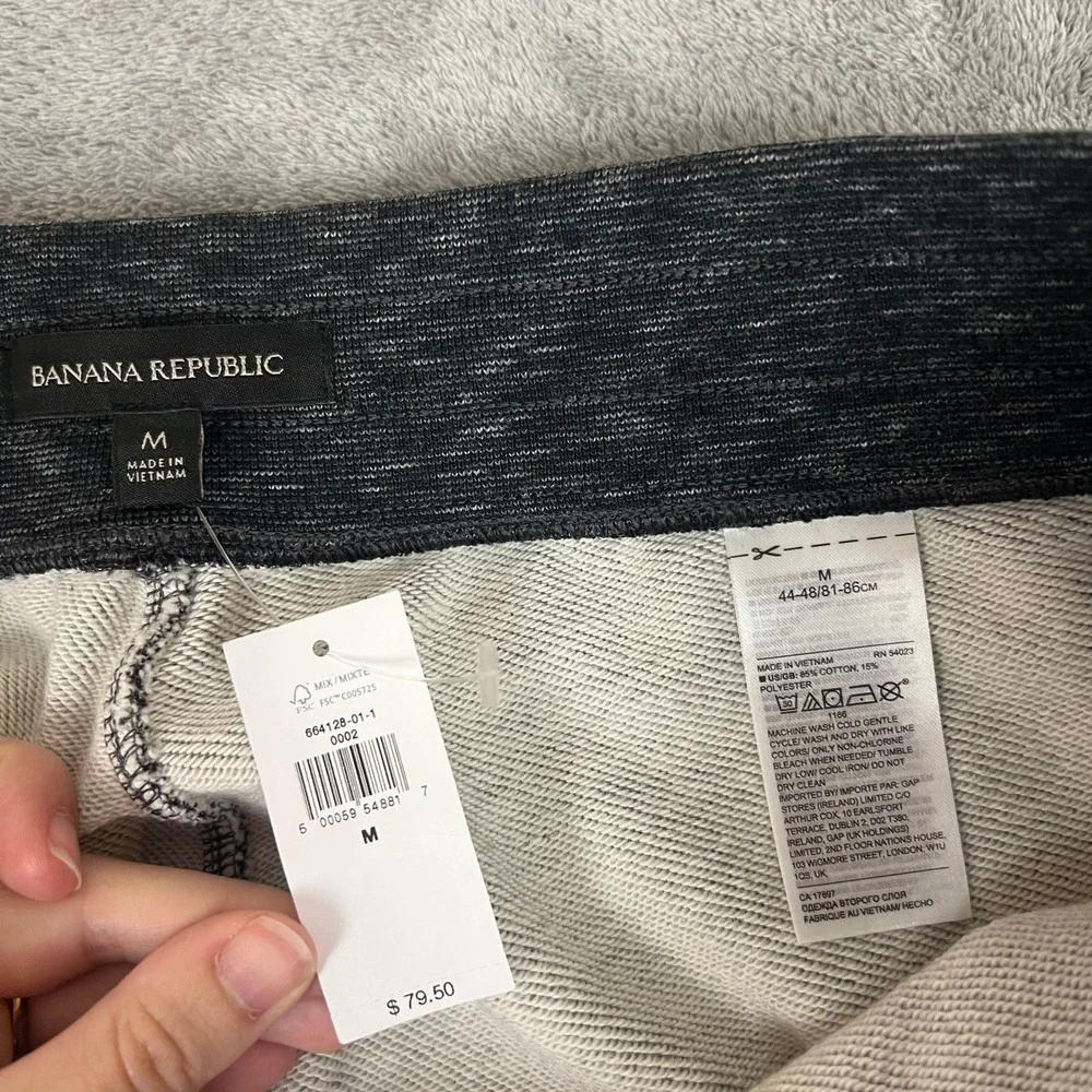 Banana Republic Sweatsuit Mens‎ M Heathered Grey Mockneck Luxe NWT